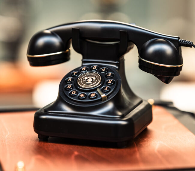 Black telephone audio guestbook
